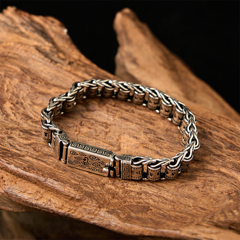 Buddha Stones ​​Tibetischen Glücks Wolken Kupfer Om Mani Padme Hum Frieden Metall Armband - 20 cm - image 0