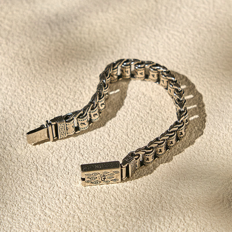 Buddha Stones ​​Tibetischen Glücks Wolken Kupfer Om Mani Padme Hum Frieden Metall Armband - image 8