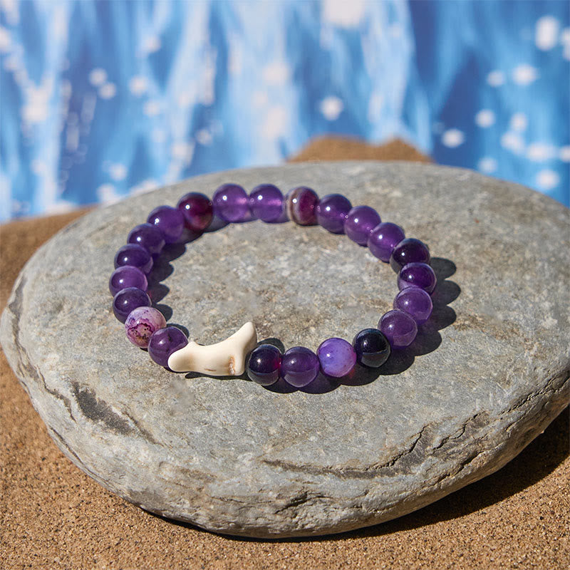 Buddha Stones Armband aus Naturstein, Delfin, Crackle-Achat und Turmalin, Mut - image 8