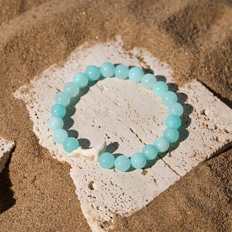 Buddha Stones Armband aus Naturstein, Delfin, Crackle-Achat und Turmalin, Mut - image 12