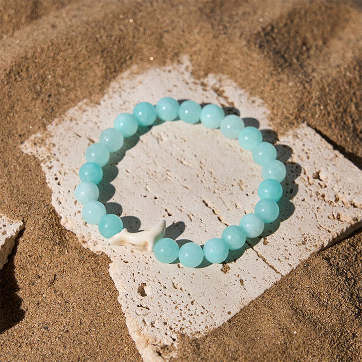 Buddha Stones Armband aus Naturstein, Delfin, Crackle-Achat und Turmalin, Mut - image 12