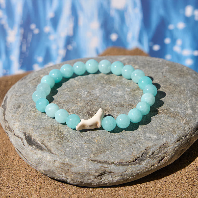 Buddha Stones Armband aus Naturstein, Delfin, Crackle-Achat und Turmalin, Mut - image 11
