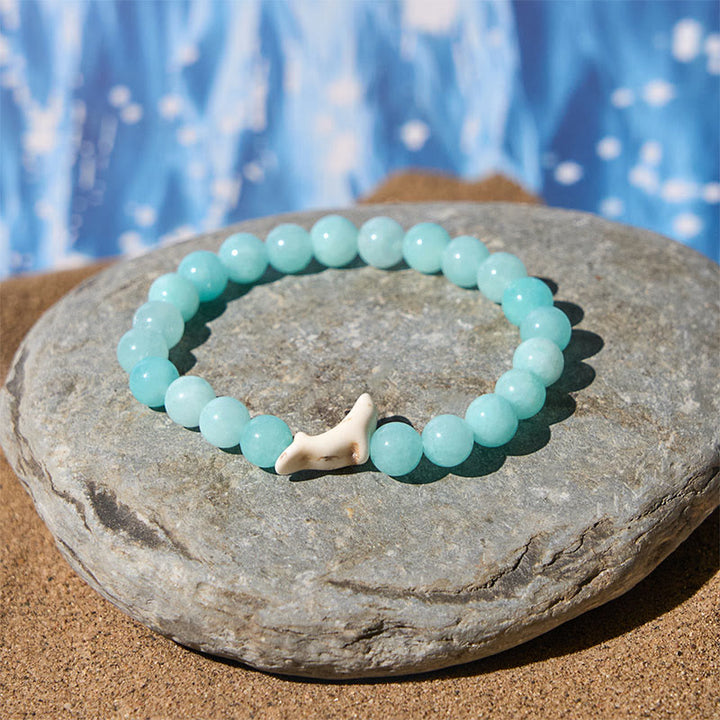 Buddha Stones Armband aus Naturstein, Delfin, Crackle-Achat und Turmalin, Mut - image 11