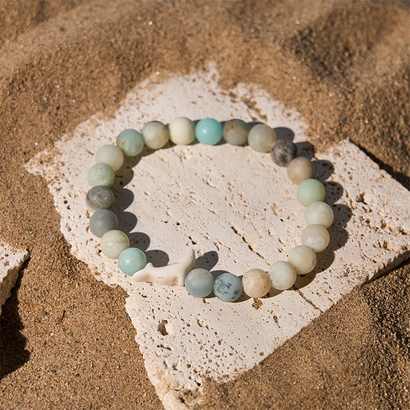 Buddha Stones Armband aus Naturstein, Delfin, Crackle-Achat und Turmalin, Mut - image 16