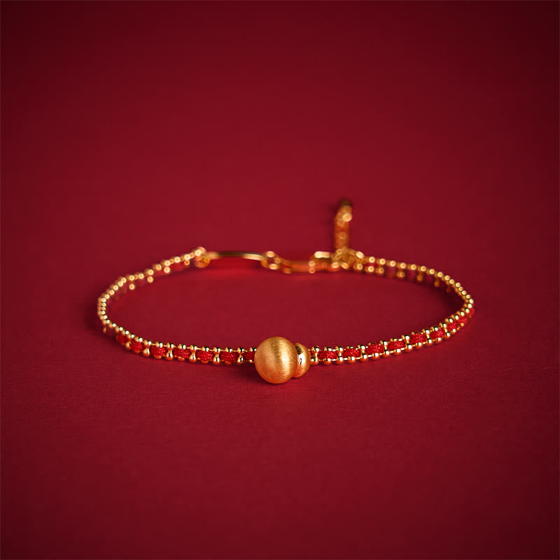 Buddha Stones Red String Kupfer Messing Kürbis Stärke Reichtum Armband - image 1