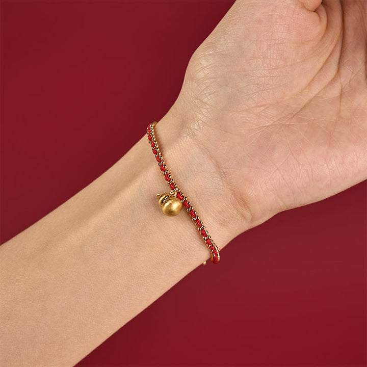 Buddha Stones Red String Kupfer Messing Kürbis Stärke Reichtum Armband - image 2
