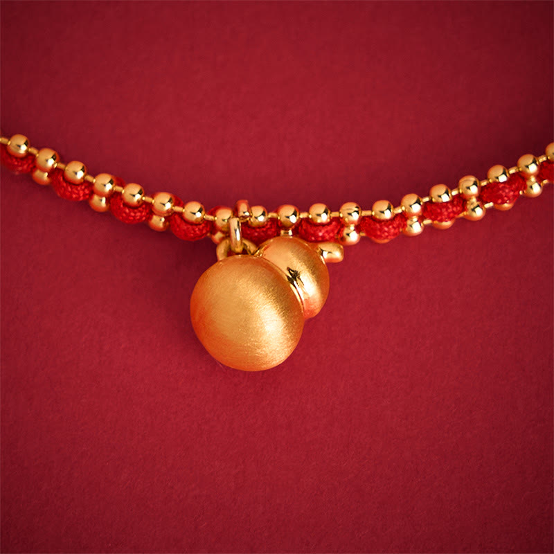 Buddha Stones Red String Kupfer Messing Kürbis Stärke Reichtum Armband - image 3