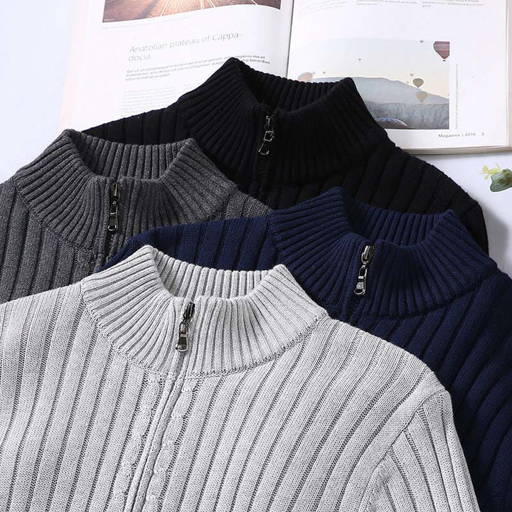 Buddha Stones Spring Plain Zipper Design Baumwolle Herren Langarm Mock Neck Jacke - image 12