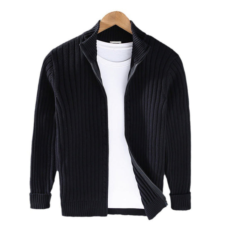Buddha Stones Spring Plain Zipper Design Baumwolle Herren Langarm Mock Neck Jacke - image 10