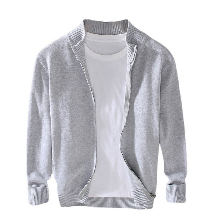 Buddha Stones Herren-Baumwolljacke mit langen Ärmeln und schlichtem Reißverschluss und geripptem Saum - image 10