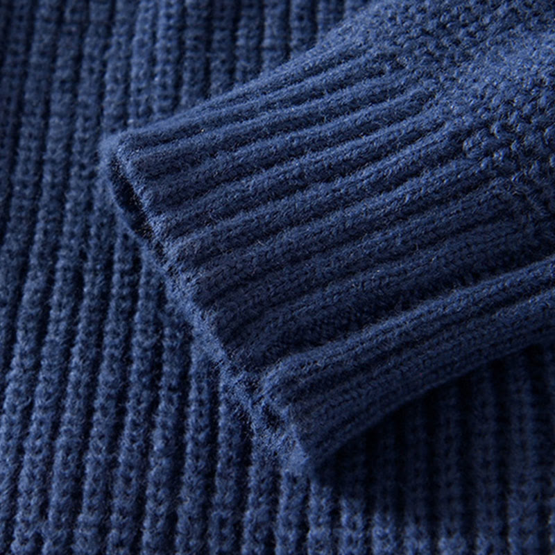 Buddha Stones Winter-Strickjacke mit Reißverschluss, einfarbig, langärmelig, Baumwolljacke für Herren mit Taschen - image 2