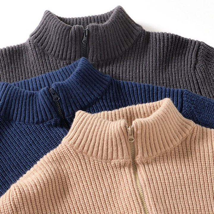 Buddha Stones Winter-Strickjacke mit Reißverschluss, einfarbig, langärmelig, Baumwolljacke für Herren mit Taschen - image 18