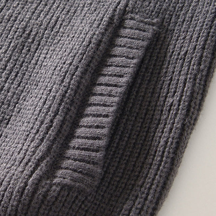 Buddha Stones Winter-Strickjacke mit Reißverschluss, einfarbig, langärmelig, Baumwolljacke für Herren mit Taschen - image 10