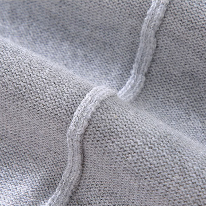 Buddha Stones Gerippter, einfarbiger Saum-Design Herren-Pullover mit Stehkragen und langen Ärmeln aus reiner Baumwolle - image 9