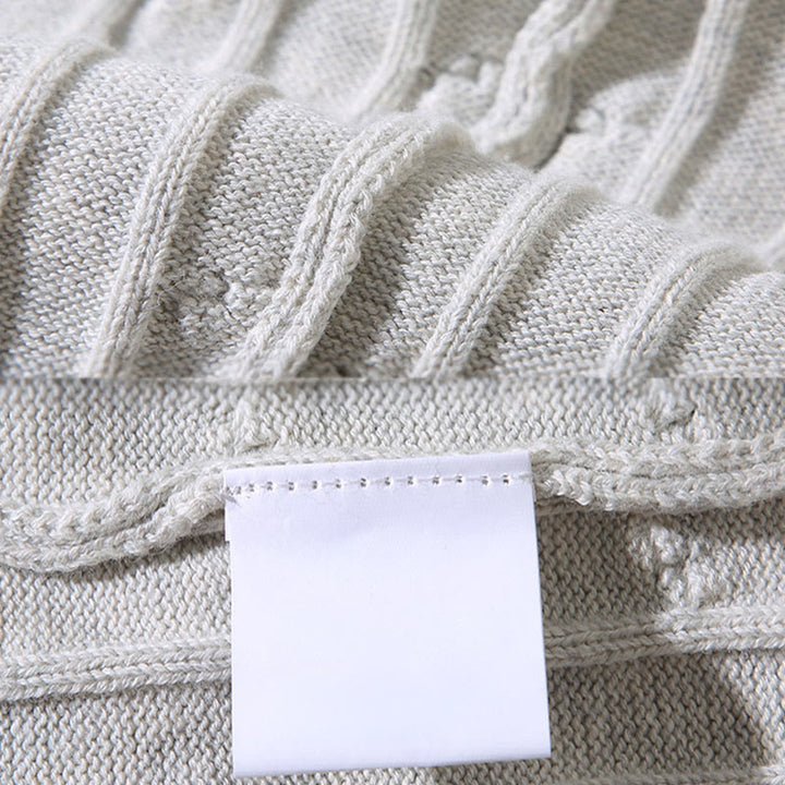 Buddha Stones Zopfmuster-Design Herren-Pullover mit Rundhalsausschnitt und langen Ärmeln aus reiner Baumwolle - image 11