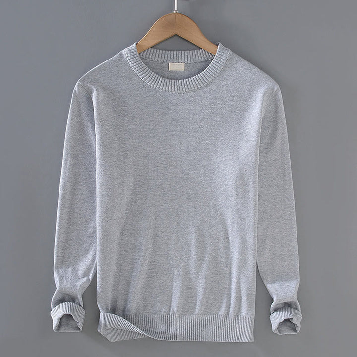 Buddha Stones Rippendesign Reine Baumwolle Thermo Herren Pullover Rundhals Langarm - Hellgrau - US/ UK/AU42，EU52 (3XL) - image 3