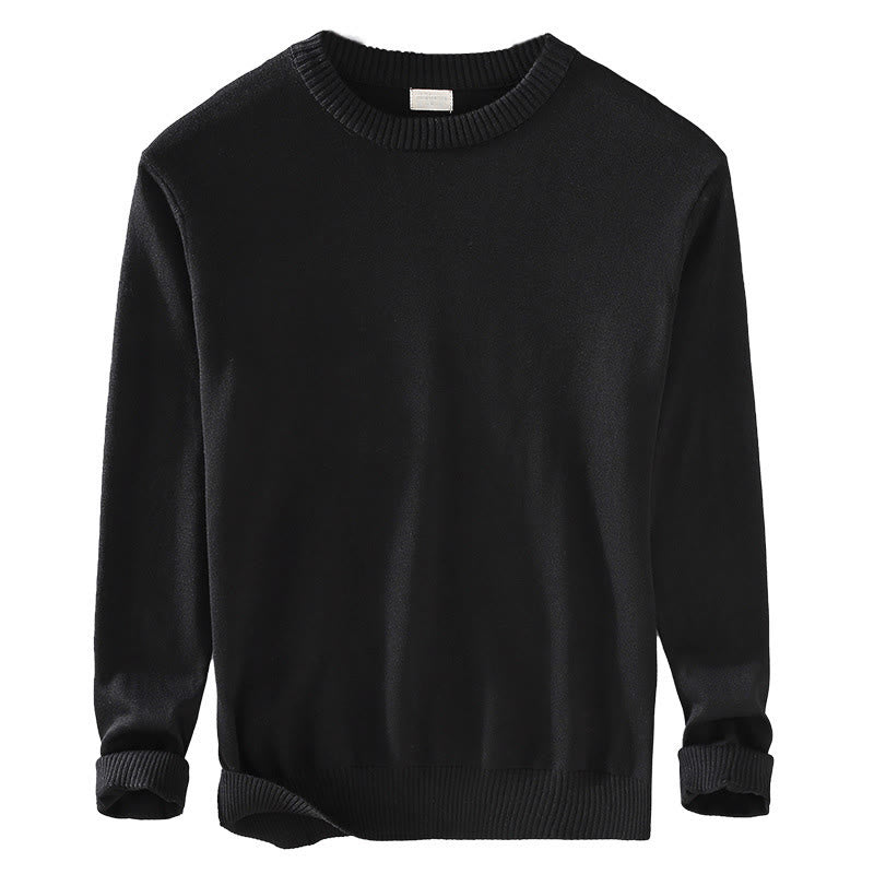 Buddha Stones Rippendesign Reine Baumwolle Thermo Herren Pullover Rundhals Langarm - image 2