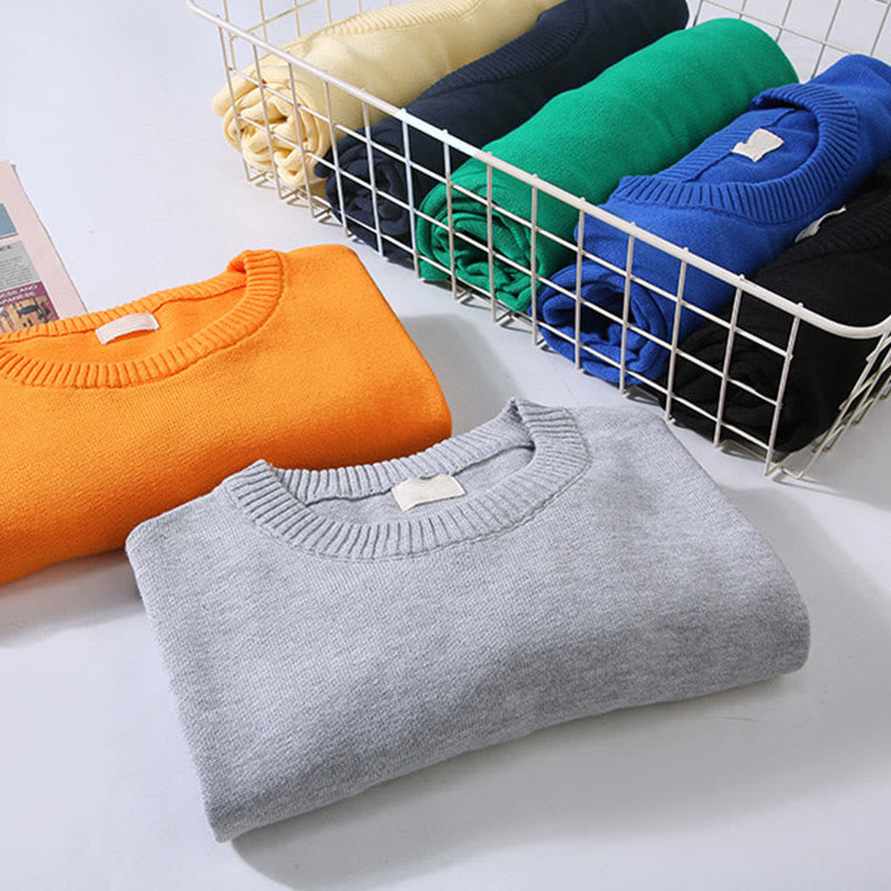 Buddha Stones Rippendesign Reine Baumwolle Thermo Herren Pullover Rundhals Langarm - image 13