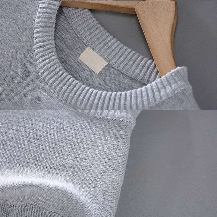 Buddha Stones Rippendesign Reine Baumwolle Thermo Herren Pullover Rundhals Langarm - image 7