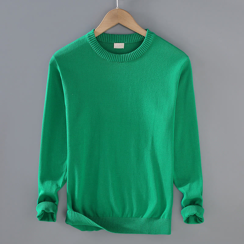 Buddha Stones Rippendesign Reine Baumwolle Thermo Herren Pullover Rundhals Langarm - Frühlingsgrün - US/ UK/AU42，EU52 (3XL) - image 12