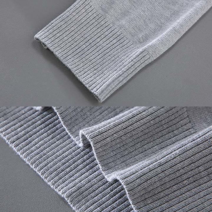 Buddha Stones Rippendesign Reine Baumwolle Thermo Herren Pullover Rundhals Langarm - image 9