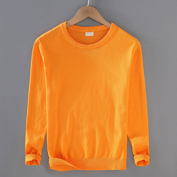 Buddha Stones Rippendesign Reine Baumwolle Thermo Herren Pullover Rundhals Langarm - Orange - US/ UK/AU42，EU52 (3XL) - image 11