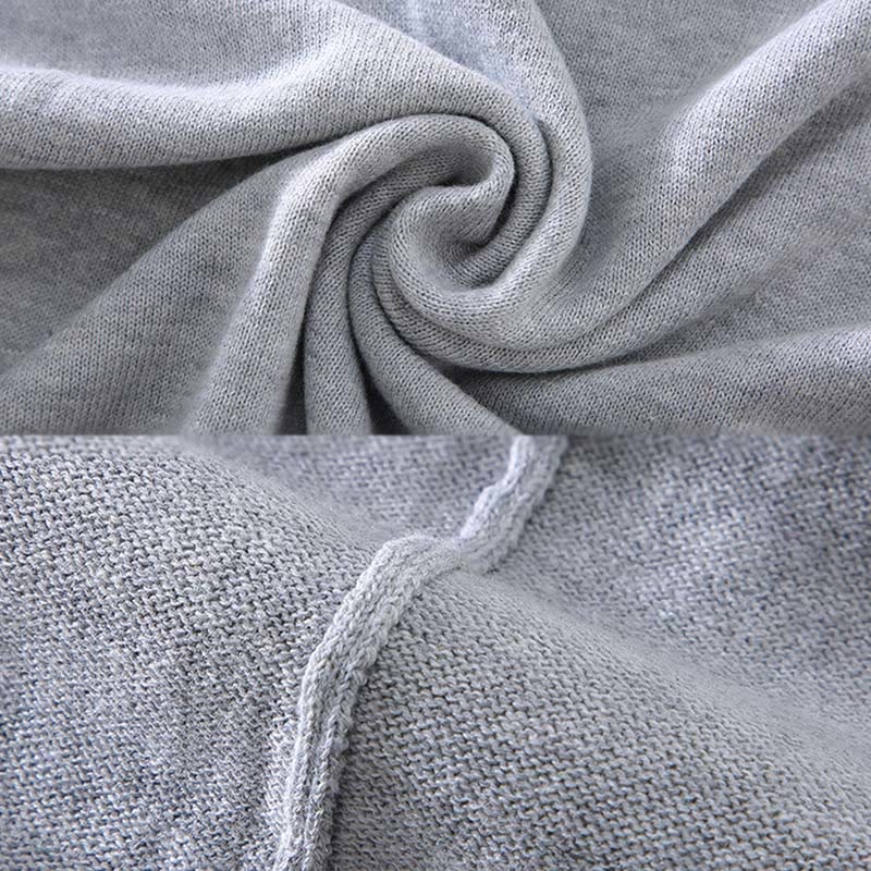 Buddha Stones Einfarbiger V-Ausschnitt Baumwolle Schlichtes Design Herren Langarmpullover - image 5