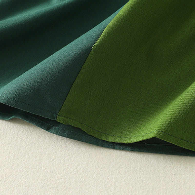Damen-Midikleid mit langen Ärmeln und Taschen, verziert mit Buddha Stones -Patches im Color-Block-Design - image 9
