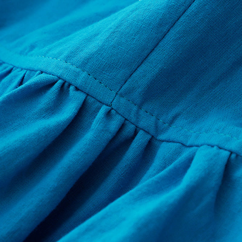 Buddha Stones – Schlichtes, langärmliges Midikleid aus Baumwolle mit Schnürung und Taschen für Damen - image 4