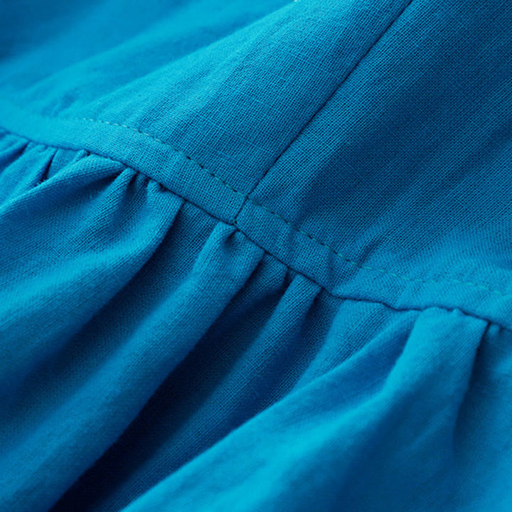 Buddha Stones – Schlichtes, langärmliges Midikleid aus Baumwolle mit Schnürung und Taschen für Damen - image 4
