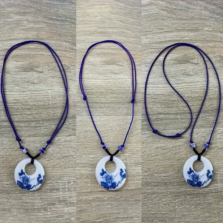 Buddha Stones ​​Ethnische Pfingstrose Pfirsich Blüten Lotus Symbol Keramik Halskette Erleuchtung Anhänger - image 15