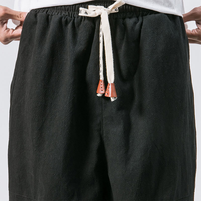 Buddha Stones Herren-Haremshose aus Baumwolle mit schlichtem Kordelzug-Design und Taschen - image 14