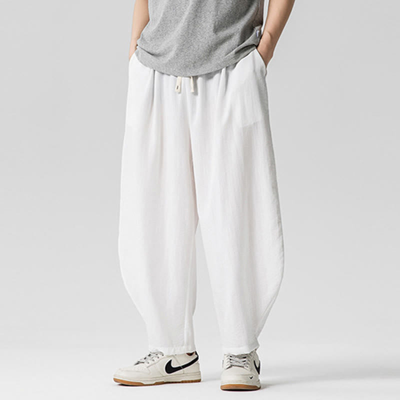 Buddha Stones Sommer-Knöchellange Herrenhose aus Baumwolle mit Kordelzug und Taschen - image 15