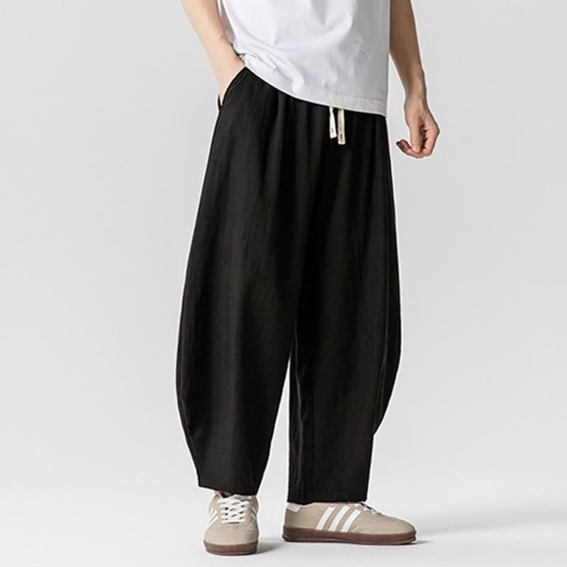 Buddha Stones Sommer-Knöchellange Herrenhose aus Baumwolle mit Kordelzug und Taschen - image 39