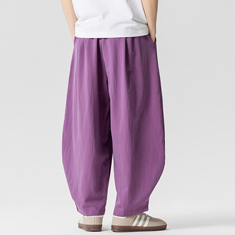 Buddha Stones Sommer-Knöchellange Herrenhose aus Baumwolle mit Kordelzug und Taschen - image 29