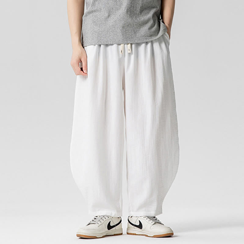 Buddha Stones Sommer-Knöchellange Herrenhose aus Baumwolle mit Kordelzug und Taschen - image 13