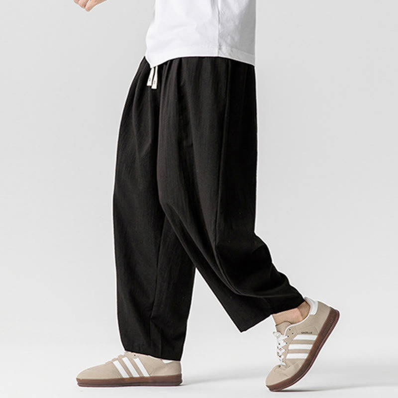 Buddha Stones Sommer-Knöchellange Herrenhose aus Baumwolle mit Kordelzug und Taschen - image 36