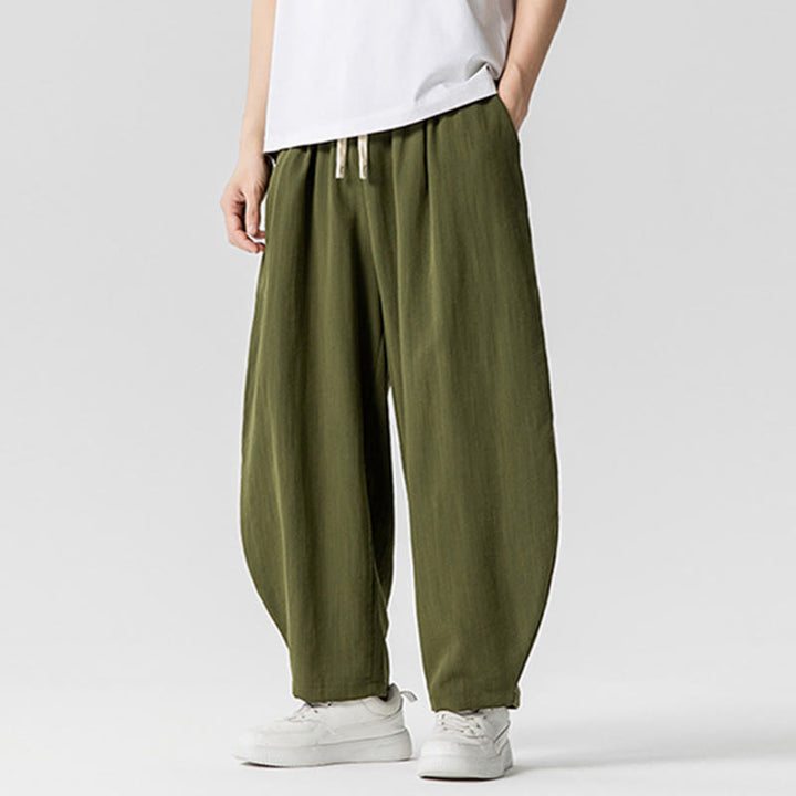 Buddha Stones Sommer-Knöchellange Herrenhose aus Baumwolle mit Kordelzug und Taschen - image 21