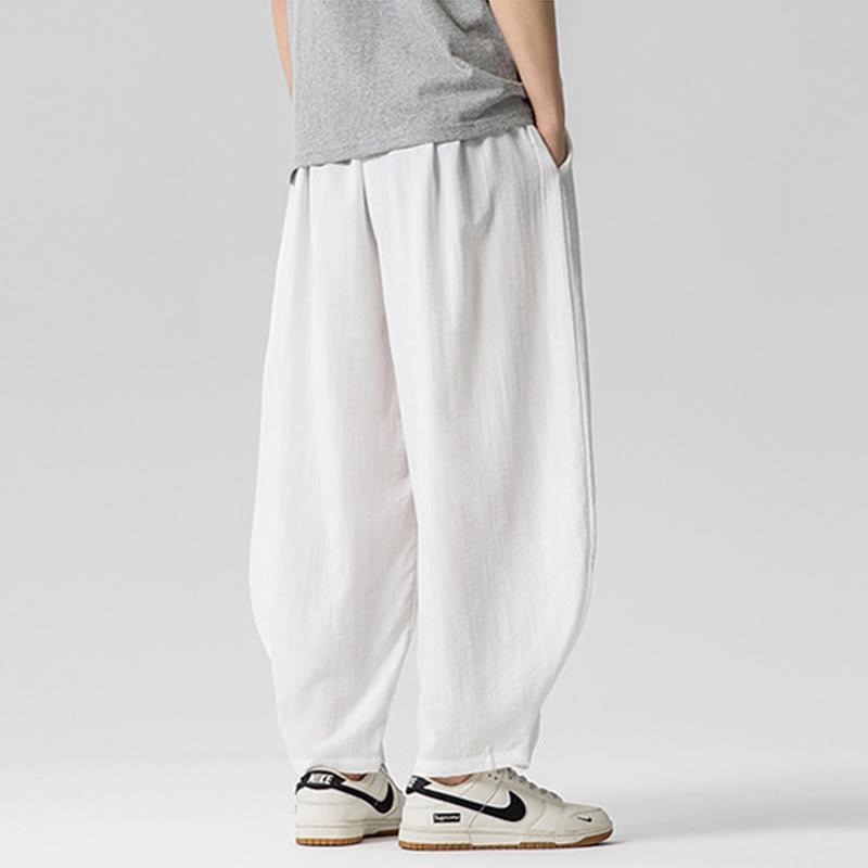 Buddha Stones Sommer-Knöchellange Herrenhose aus Baumwolle mit Kordelzug und Taschen - image 16