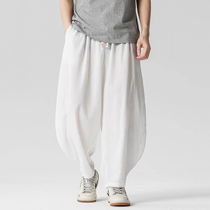 Buddha Stones Sommer-Knöchellange Herrenhose aus Baumwolle mit Kordelzug und Taschen - image 14