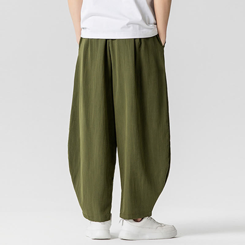 Buddha Stones Sommer-Knöchellange Herrenhose aus Baumwolle mit Kordelzug und Taschen - image 22