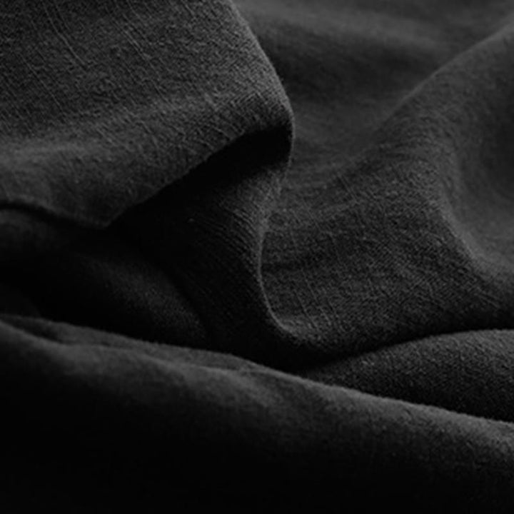 Buddha Stones Damenhose mit weitem Bein und Taschen, einfarbig, Baumwolle - image 4