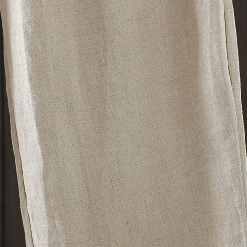 Buddha Stones Lässige Damenhose aus Baumwolle mit geradem Bein und Taschen - image 6