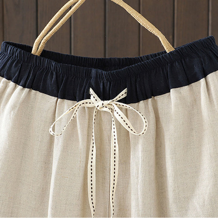 Buddha Stones Lässige Damenhose aus Baumwolle mit geradem Bein und Taschen - image 2