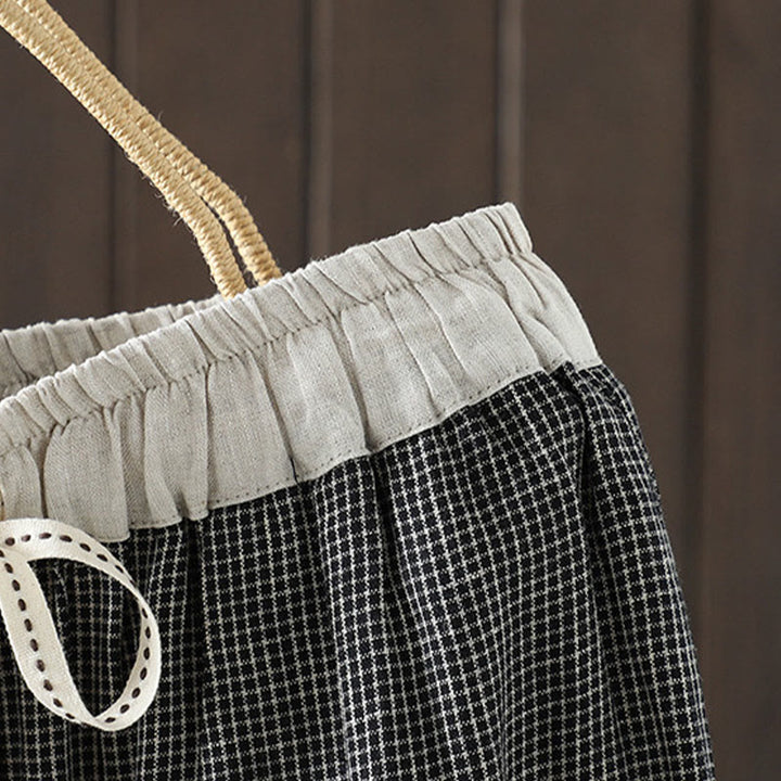 Buddha Stones Lässige Damenhose aus Baumwolle mit geradem Bein und Taschen - image 13