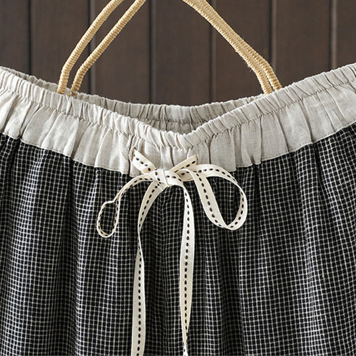 Buddha Stones Lässige Damenhose aus Baumwolle mit geradem Bein und Taschen - image 12