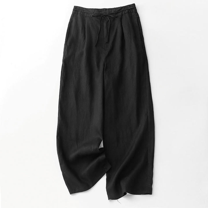 Buddha Stones Lässige, einfarbige Baumwollhose für Damen mit Taschen - Schwarz - US8-10， UK/AU12-14，EU40-42 (2XL) - image 8