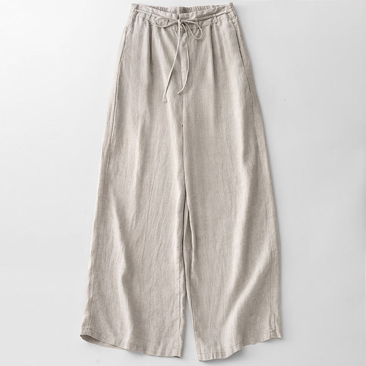 Buddha Stones Lässige, einfarbige Baumwollhose für Damen mit Taschen - Weißer Rauch - US8-10， UK/AU12-14，EU40-42 (2XL) - image 14