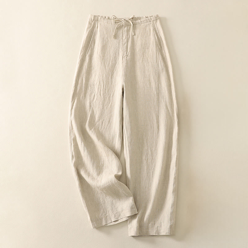 Buddha Stones Lässige, schlichte Damen-Baumwollhose mit Taschen - PapayaPeitsche - US8-10， UK/AU12-14，EU40-42 (2XL) - image 0
