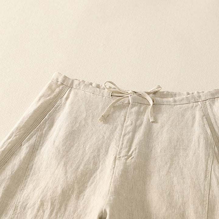 Buddha Stones Lässige, schlichte Damen-Baumwollhose mit Taschen - image 1